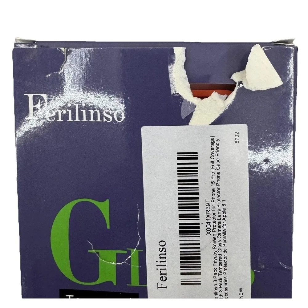 Ferilinso IPhone 15 Pro 6.1 Tempered Glass Screen Protector 3 Pack Camera Lens